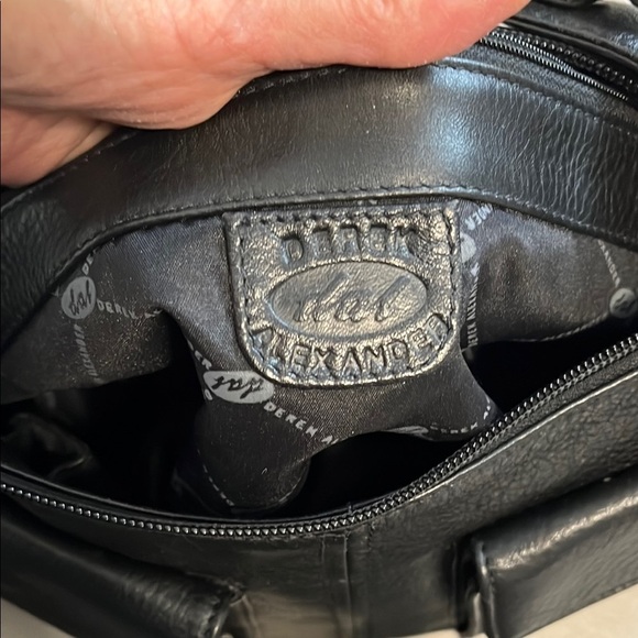 DEREK ALEXANDER Black Vintage Leather Shoulder Bag Mint Condition - Picture 9 of 16